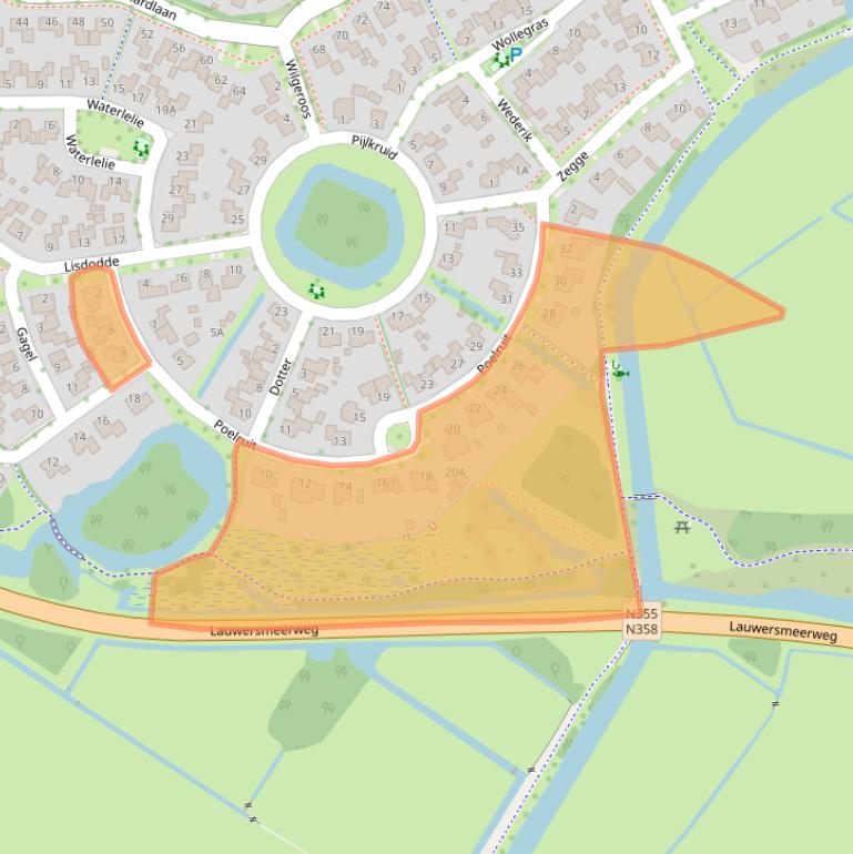 Kaart van postcodegebied 9285LH.