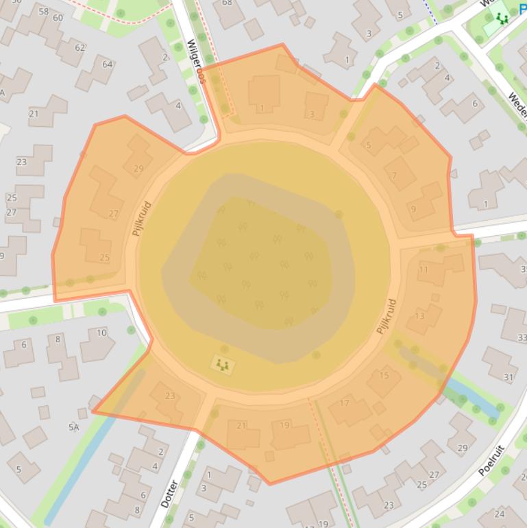 Kaart van postcodegebied 9285LL.
