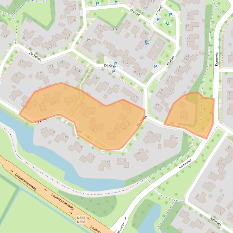 Kaart van postcodegebied 9285MN.