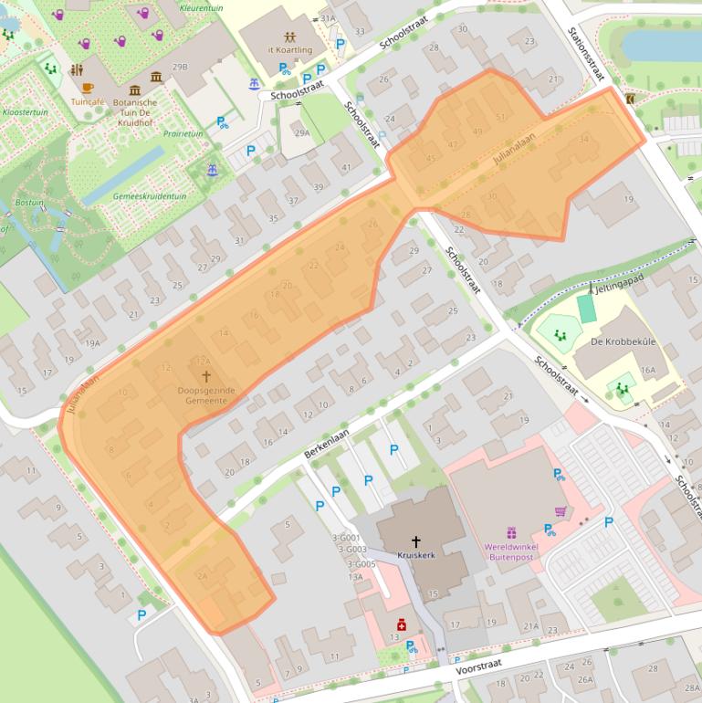 Kaart van postcodegebied 9285NB.