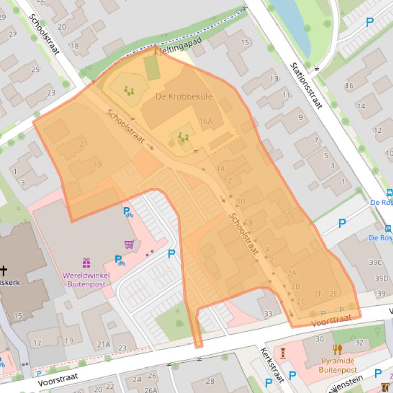 Kaart van postcodegebied 9285ND.