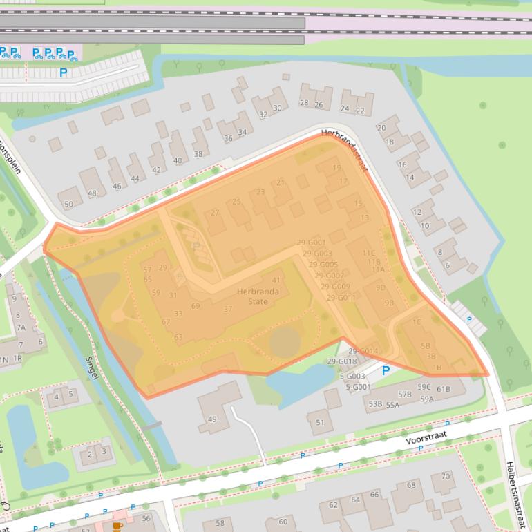 Kaart van postcodegebied 9285NJ.