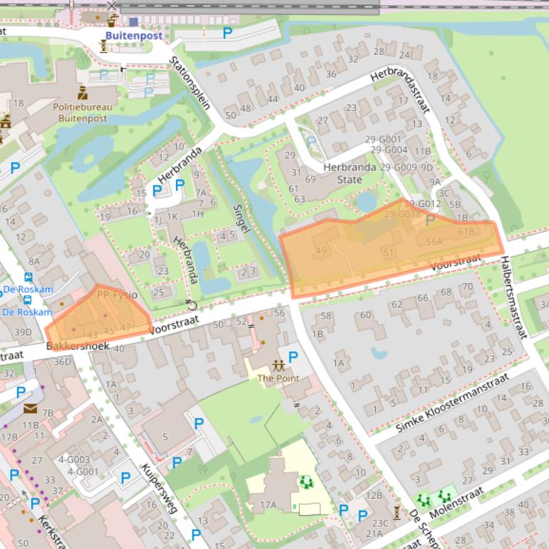 Kaart van postcodegebied 9285NP.
