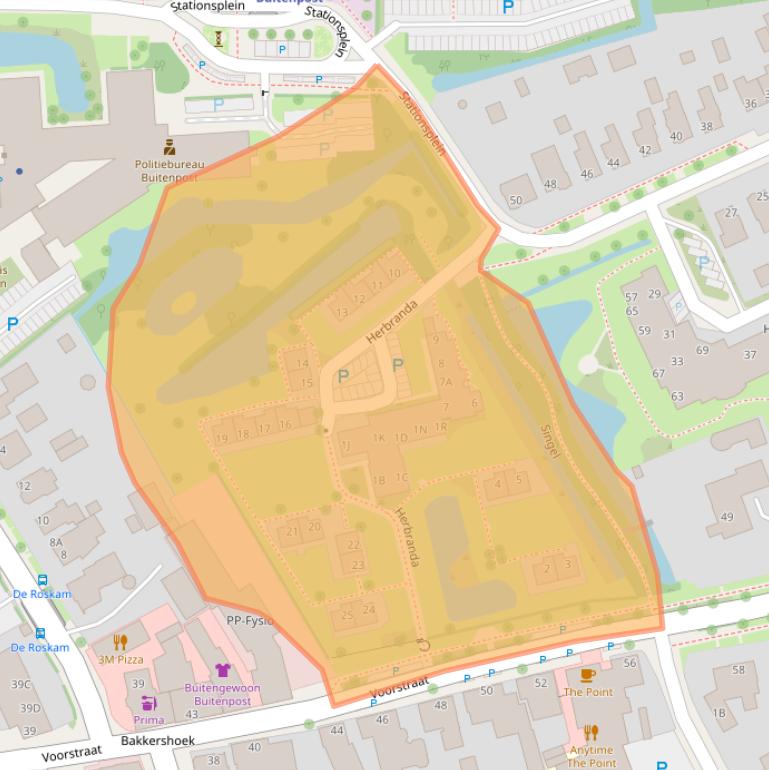 Kaart van postcodegebied 9285NR.