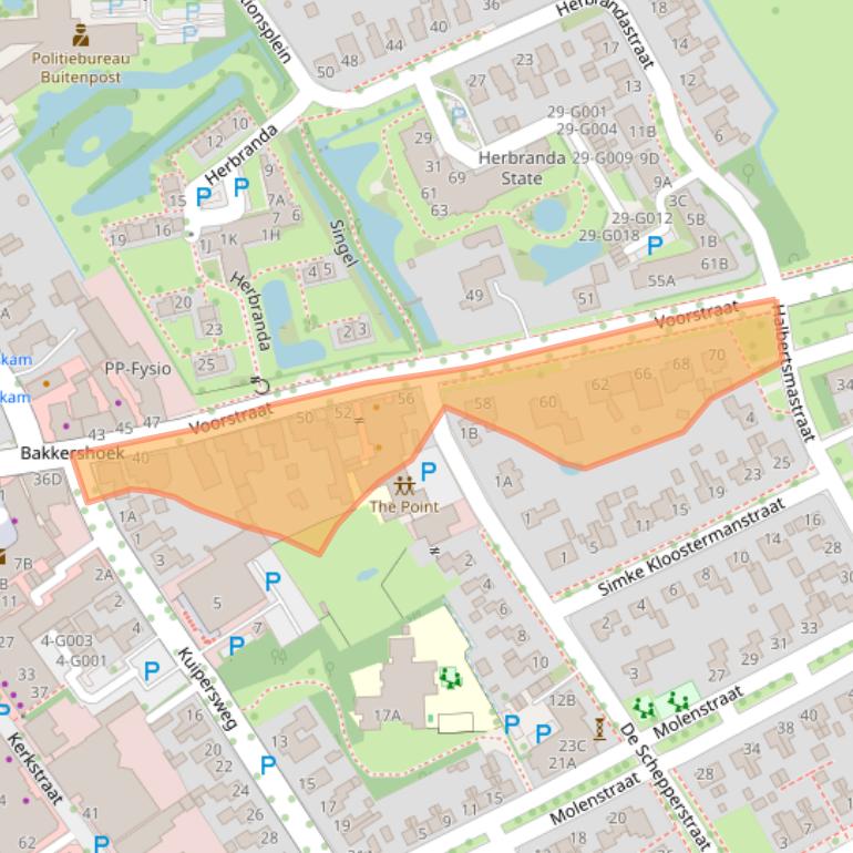 Kaart van postcodegebied 9285NT.