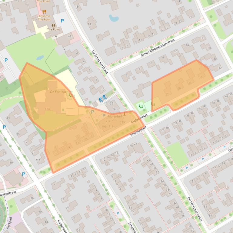 Kaart van postcodegebied 9285PA.