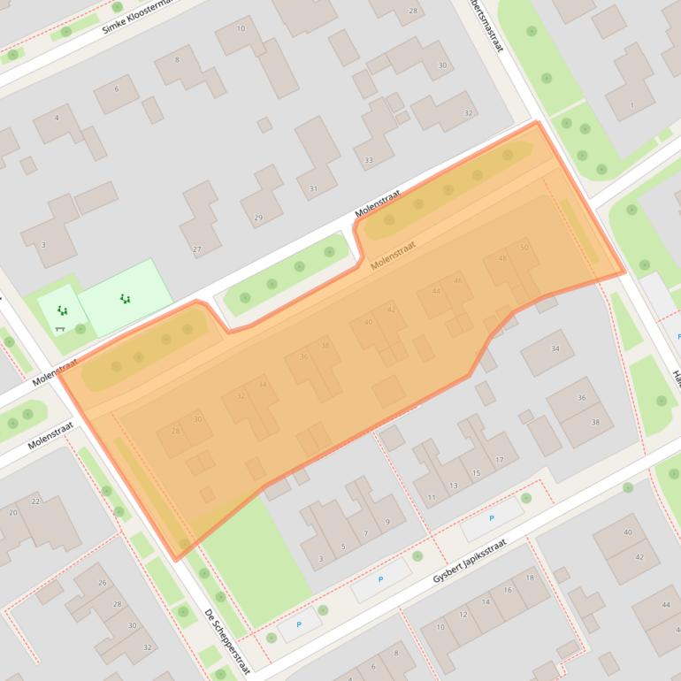 Kaart van postcodegebied 9285PC.