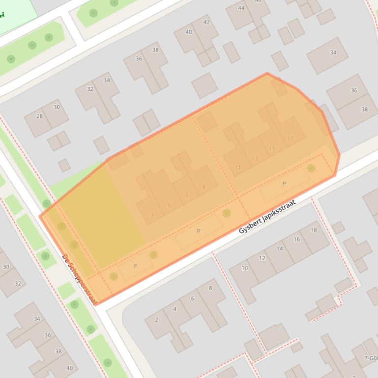 Kaart van postcodegebied 9285PX.