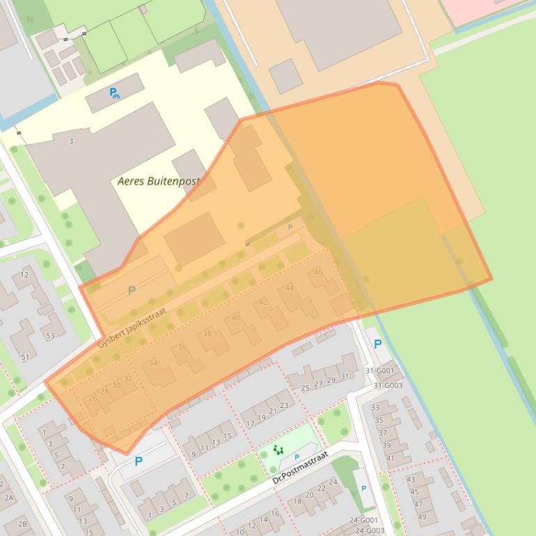 Kaart van postcodegebied 9285RB.