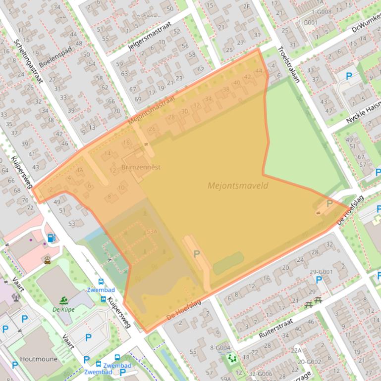 Kaart van postcodegebied 9285RE.