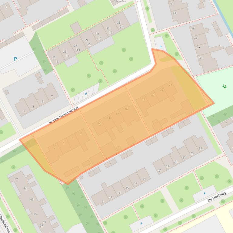 Kaart van postcodegebied 9285RP.