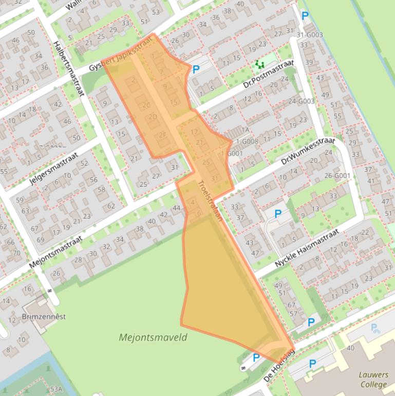 Kaart van postcodegebied 9285RR.