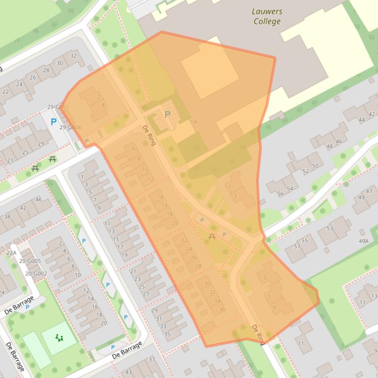 Kaart van postcodegebied 9285RZ.