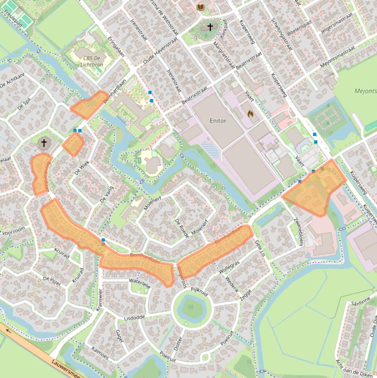 Kaart van postcodegebied 9285TT.