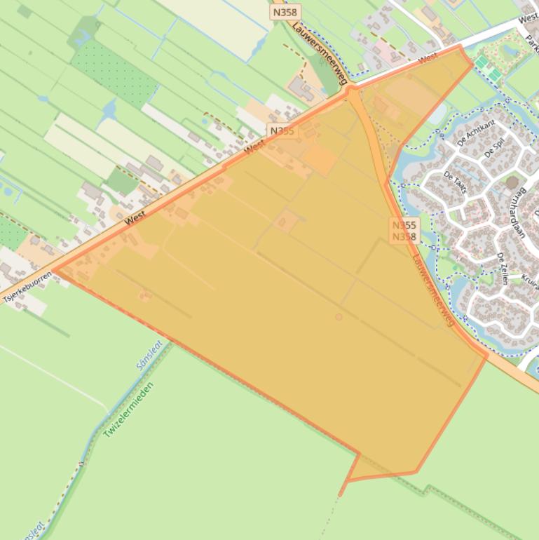 Kaart van postcodegebied 9285WB.