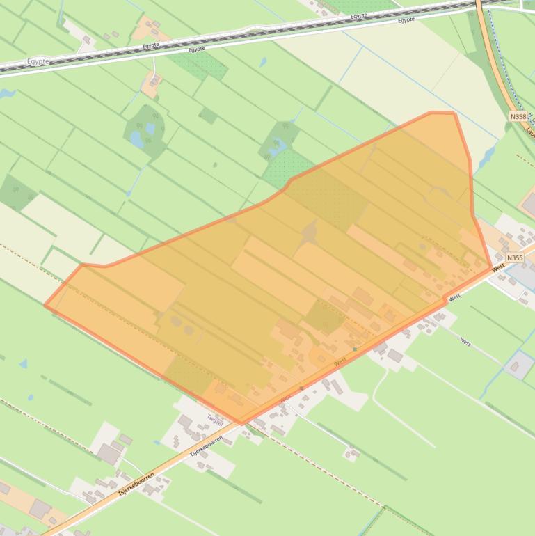 Kaart van postcodegebied 9285WD.