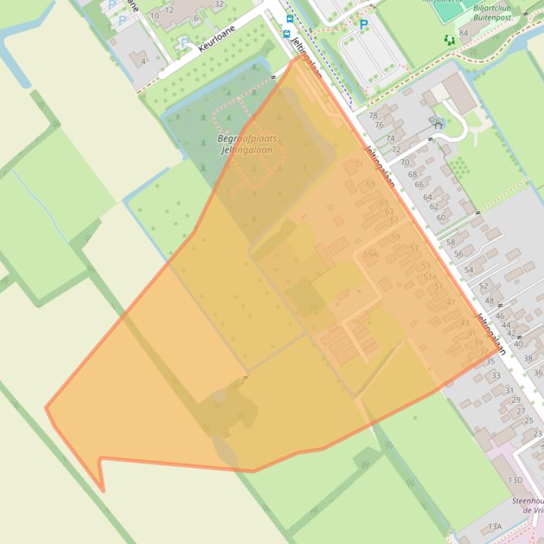 Kaart van postcodegebied 9285WJ.