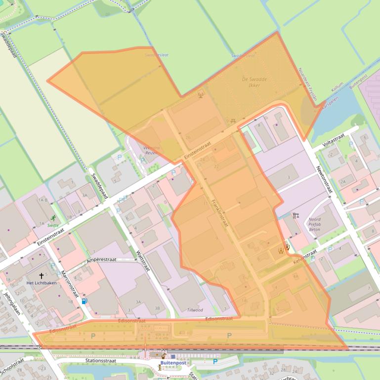 Kaart van postcodegebied 9285WT.