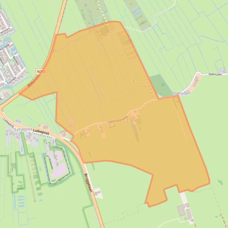 Kaart van postcodegebied 9285XG.