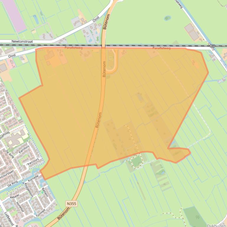 Kaart van postcodegebied 9285XJ.