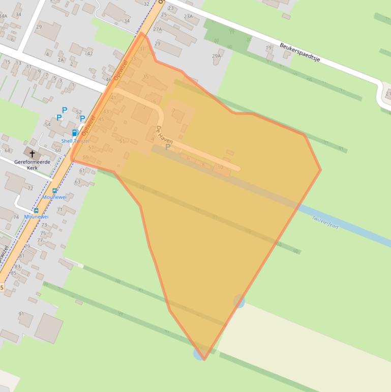 Kaart van postcodegebied 9286EB.