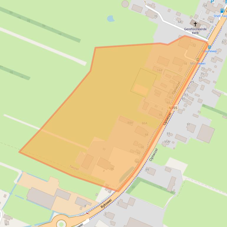 Kaart van postcodegebied 9286EG.