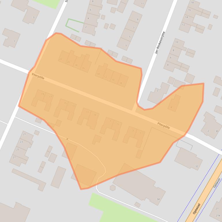 Kaart van postcodegebied 9286EL.