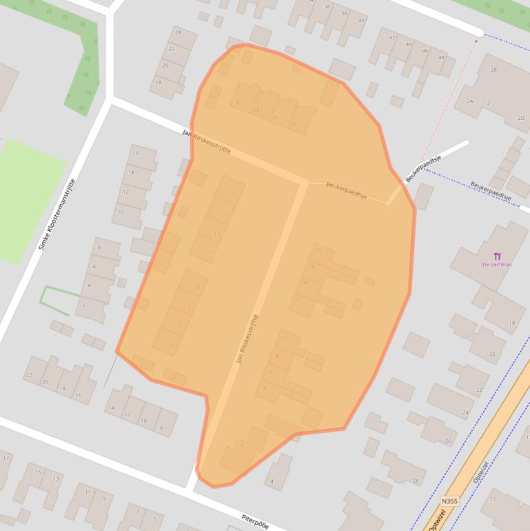 Kaart van postcodegebied 9286EN.