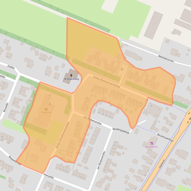 Kaart van postcodegebied 9286EP.