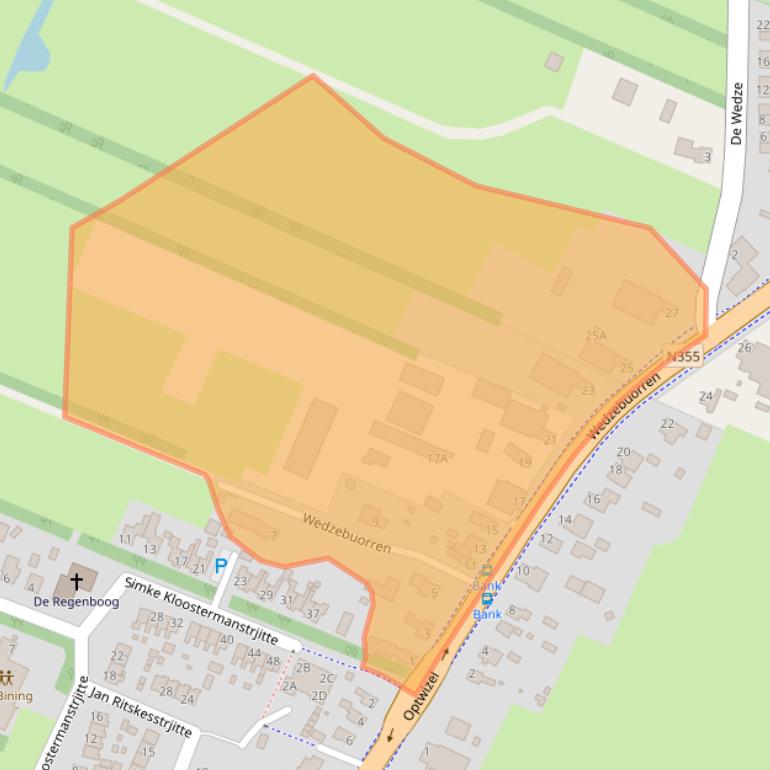 Kaart van postcodegebied 9286ER.