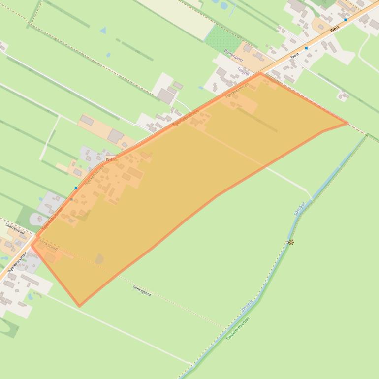 Kaart van postcodegebied 9286GC.