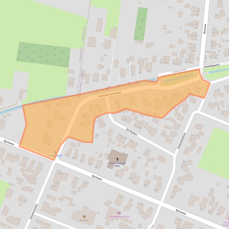Kaart van postcodegebied 9287HA.