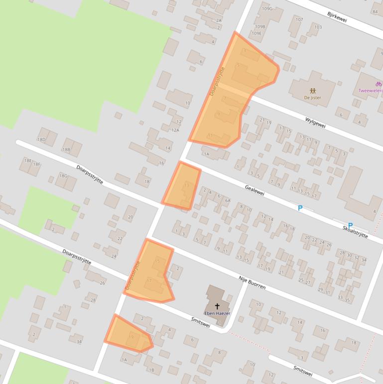 Kaart van postcodegebied 9287LW.