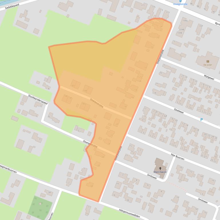 Kaart van postcodegebied 9287LX.