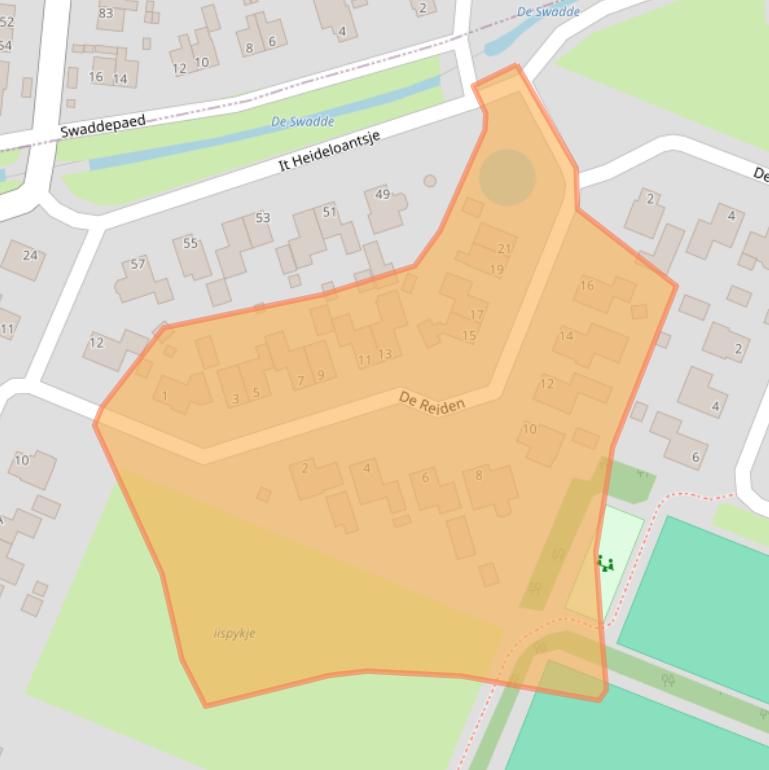 Kaart van postcodegebied 9287MX.