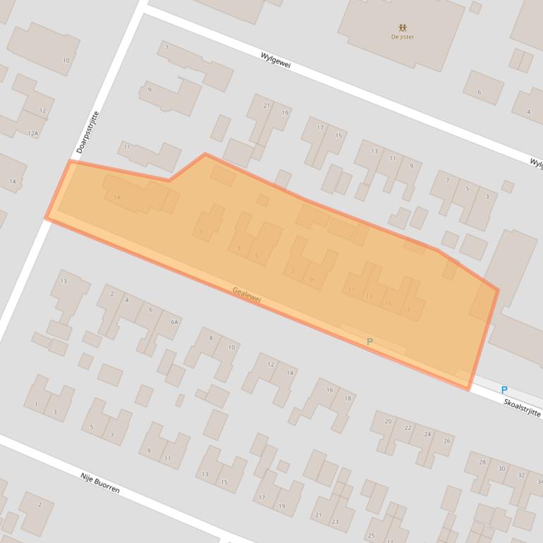 Kaart van postcodegebied 9287NA.