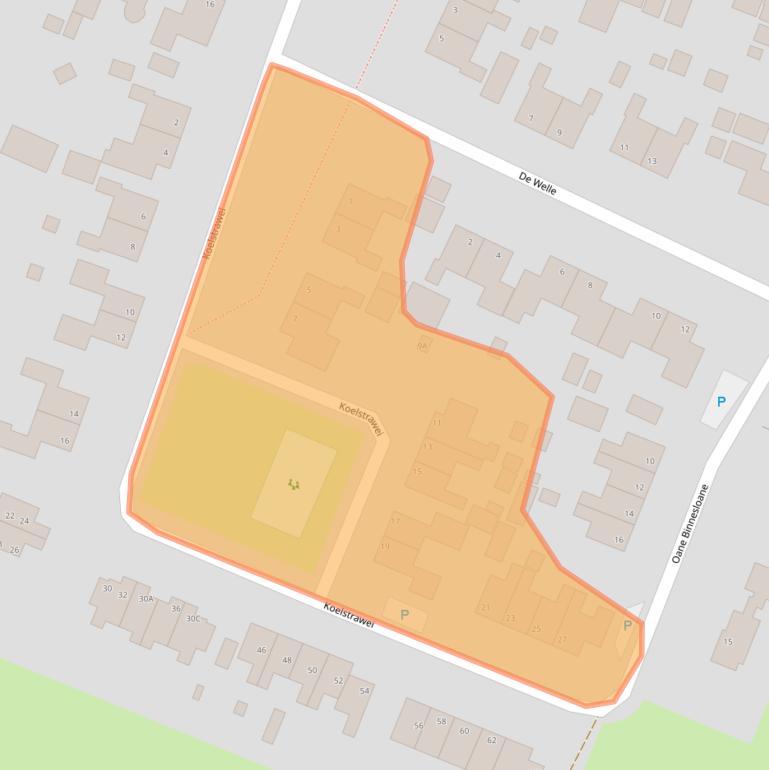 Kaart van postcodegebied 9287NS.