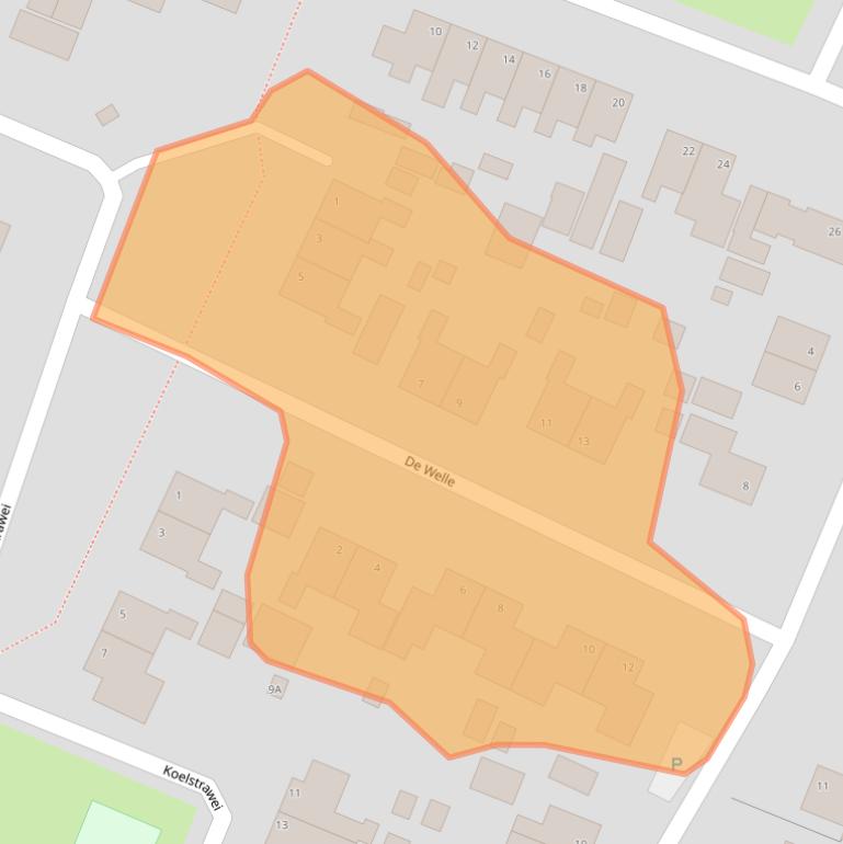 Kaart van postcodegebied 9287NV.