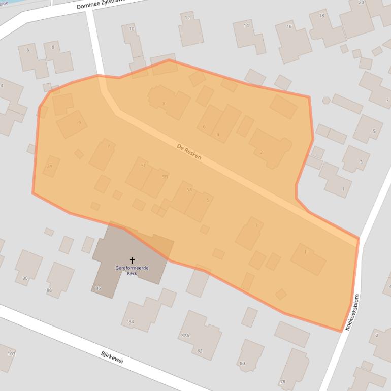 Kaart van postcodegebied 9287NW.