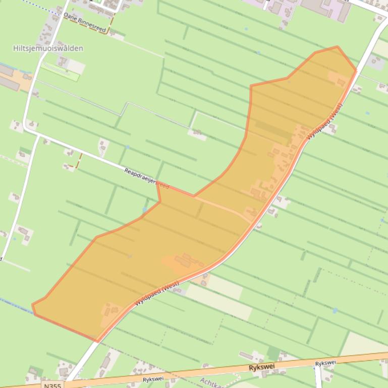 Kaart van postcodegebied 9287VK.