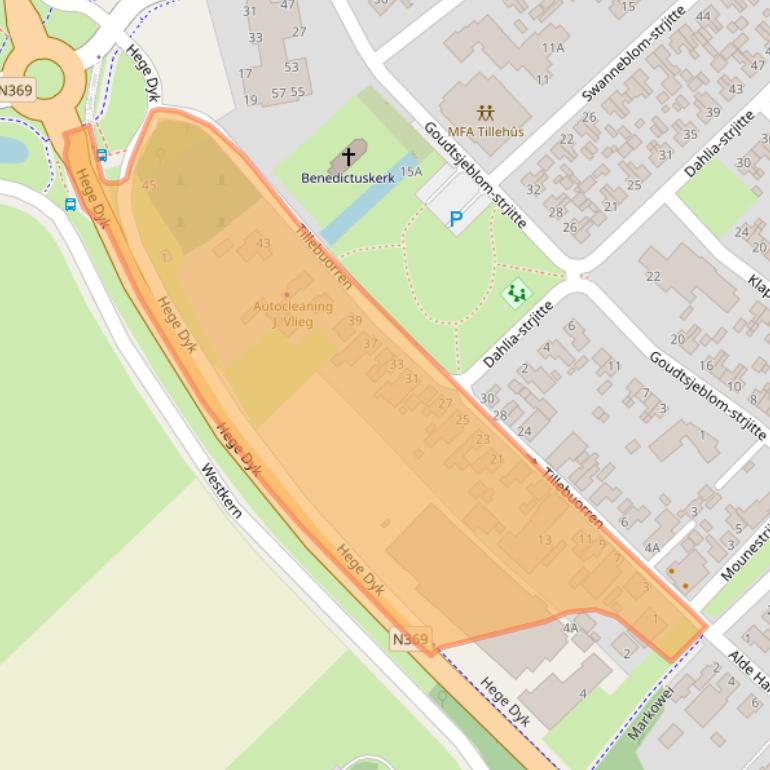 Kaart van postcodegebied 9288AN.