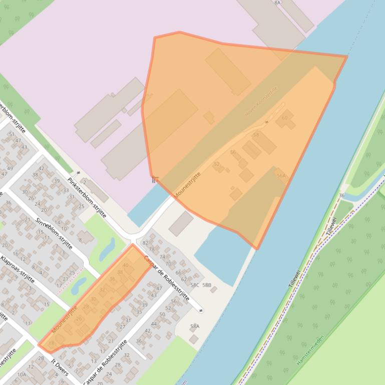 Kaart van postcodegebied 9288AT.