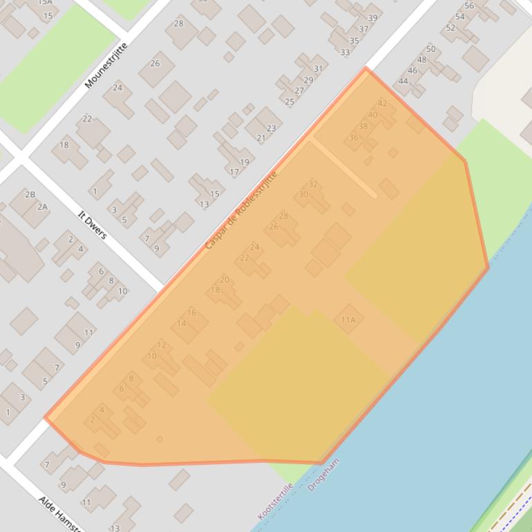 Kaart van postcodegebied 9288AZ.