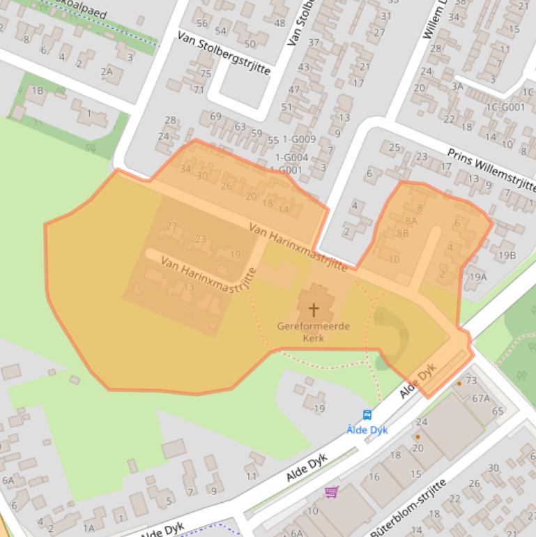 Kaart van postcodegebied 9288BC.