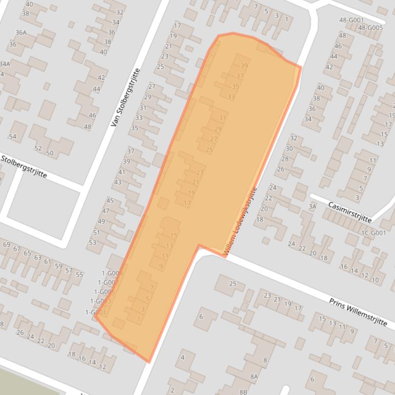 Kaart van postcodegebied 9288BJ.