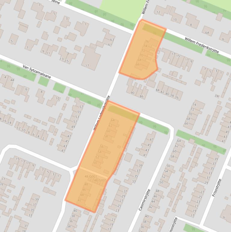 Kaart van postcodegebied 9288BM.