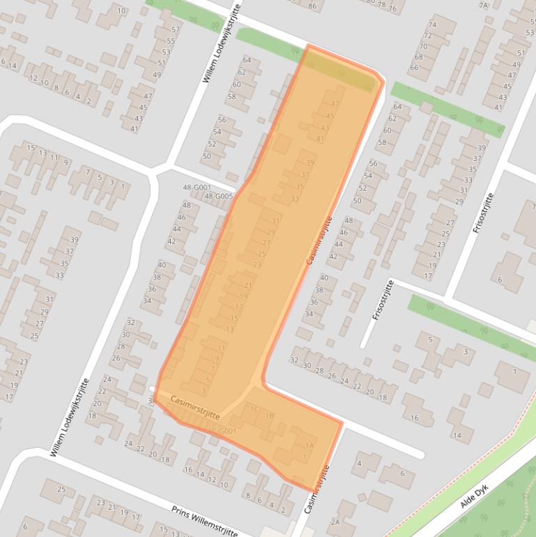 Kaart van postcodegebied 9288BN.