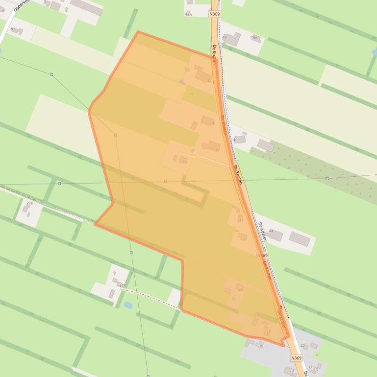 Kaart van postcodegebied 9288GE.