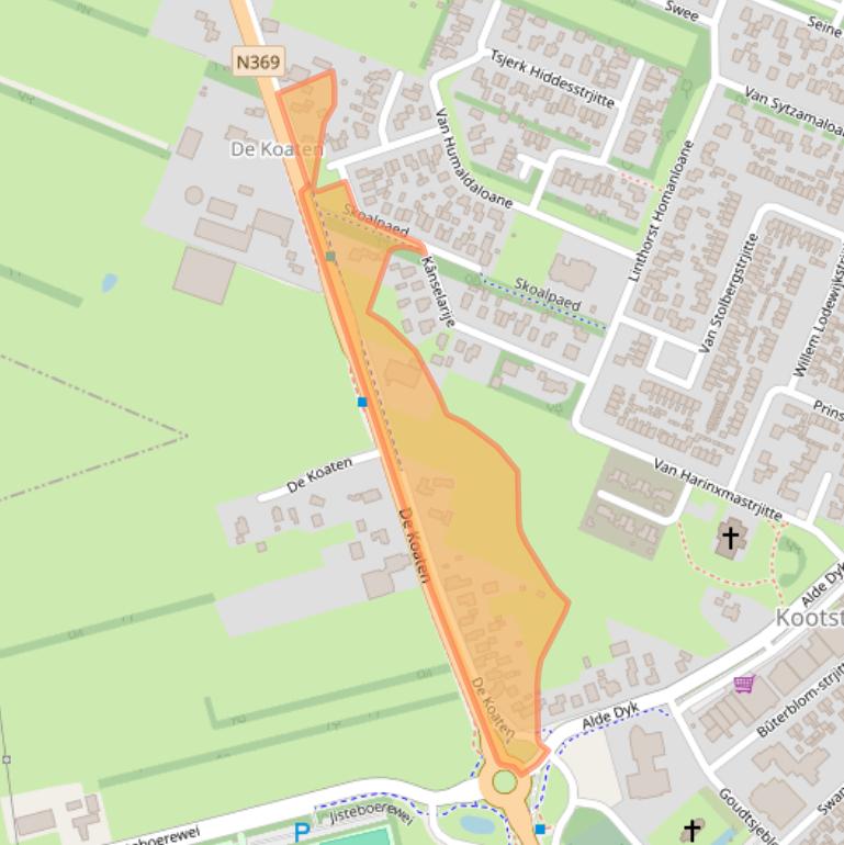 Kaart van postcodegebied 9288GG.