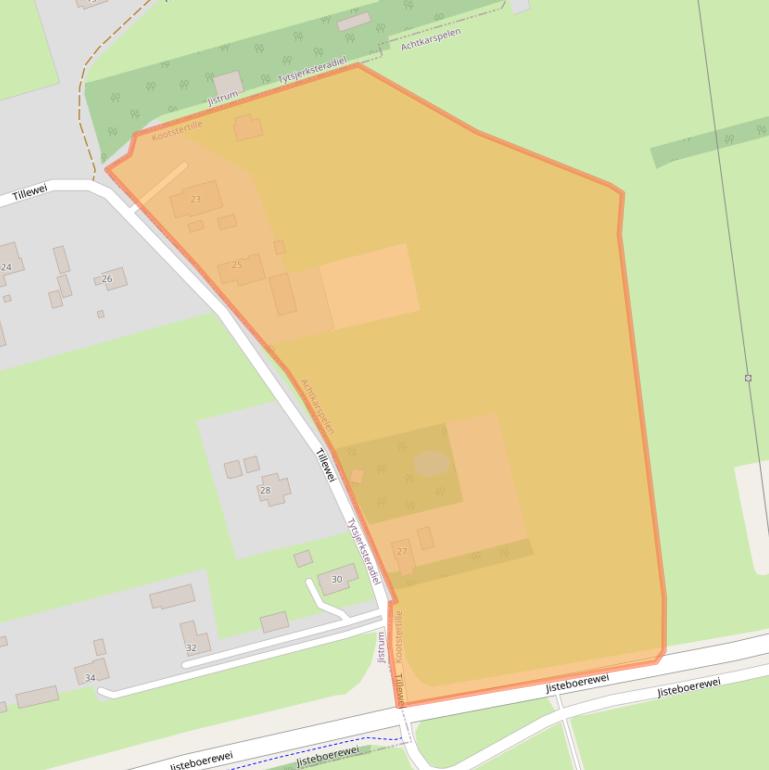 Kaart van postcodegebied 9288GM.